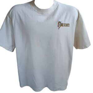 Vintage Men's T-shirt XXL 1990's Girl Scouts Of The USA White Embroidered